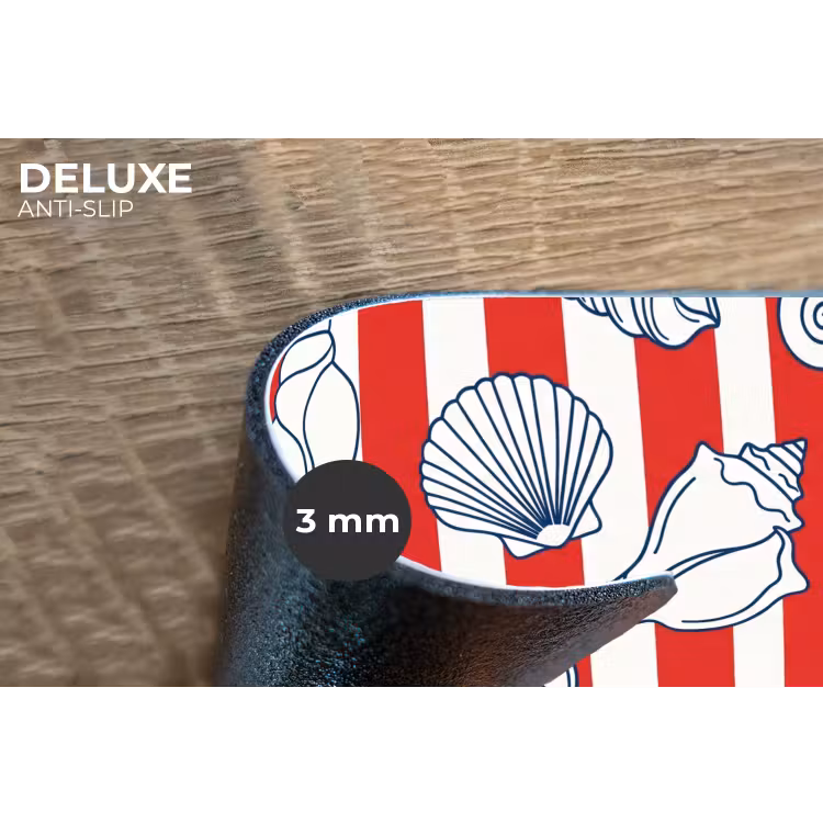 Schelp - Zeedieren - Zomer - Illustratie - Rood - Blauw Placemat vinyl groot -closeup