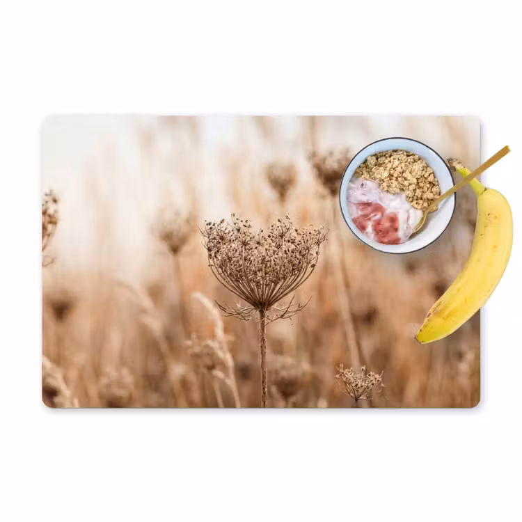 Schermbloem - Droogbloem - Winter - Beige - Minimalistisch Placemat vinyl groot -zzzproduct_Kitchenyeah-website