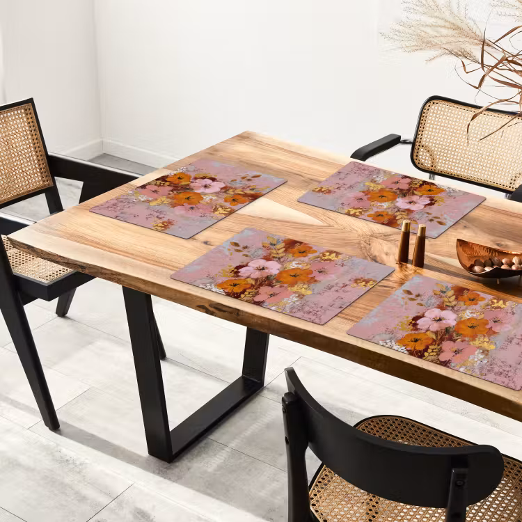 Schilderij - Bloemen - Rustiek - Roze Placemat vinyl groot -zzsfeer4_Kitchenyeah-website