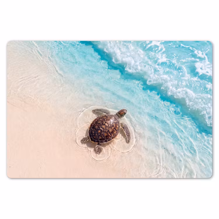 Schildpad - Helder water - Strand - Dieren - Natuur Placemat vinyl groot -zzsfeer1_Kitchenyeah-website