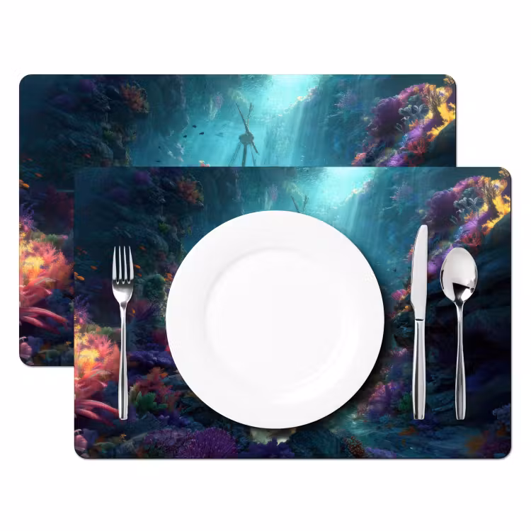 Schip - Hout - Koraalriffen - Zonlicht Placemat vinyl groot -zzsfeer2_Kitchenyeah-website