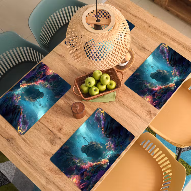 Schip - Hout - Koraalriffen - Zonlicht Placemat vinyl groot -zzsfeer5_Kitchenyeah-website