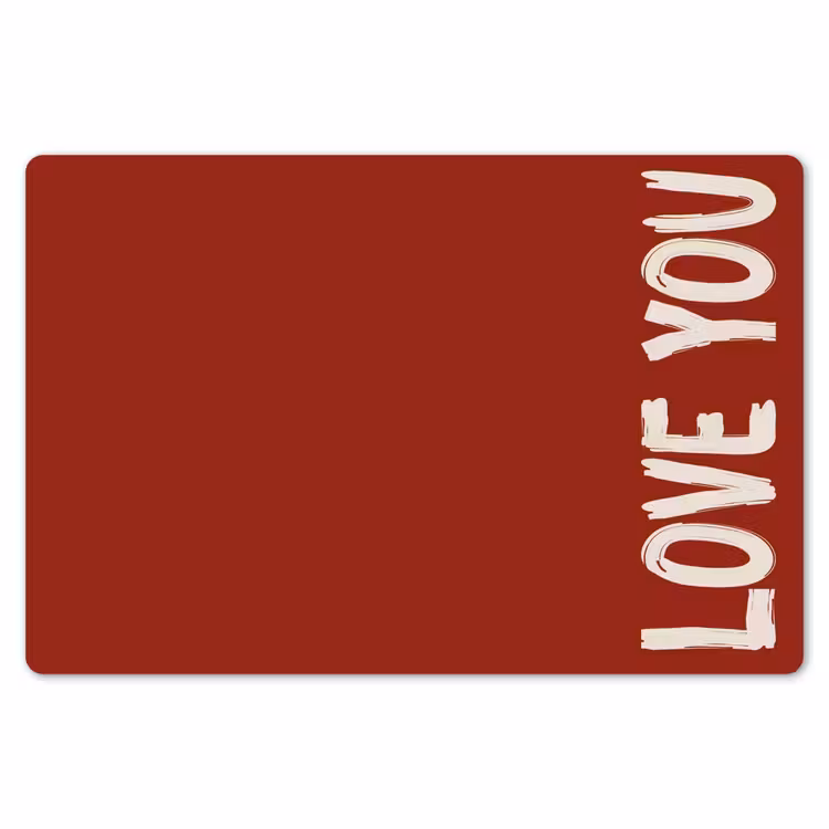 Schuin - Loveyou - Rood Placemat vinyl groot -zzsfeer1_Kitchenyeah-website