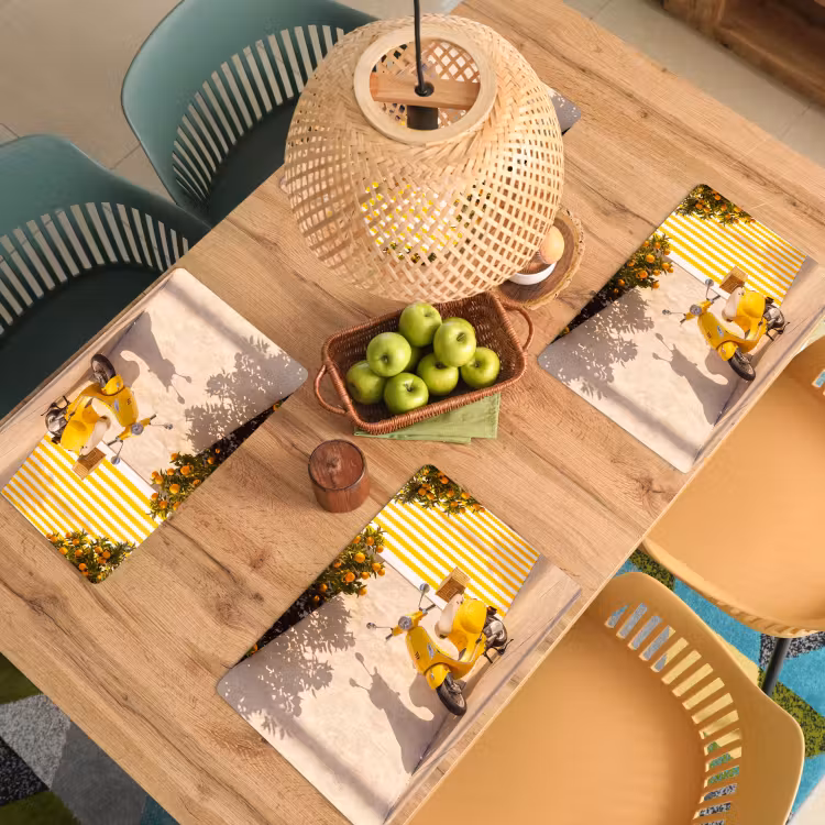 Scooter - Natuur - Zomer - Geel - Mediterraan Placemat vinyl groot -zzsfeer5_Kitchenyeah-website