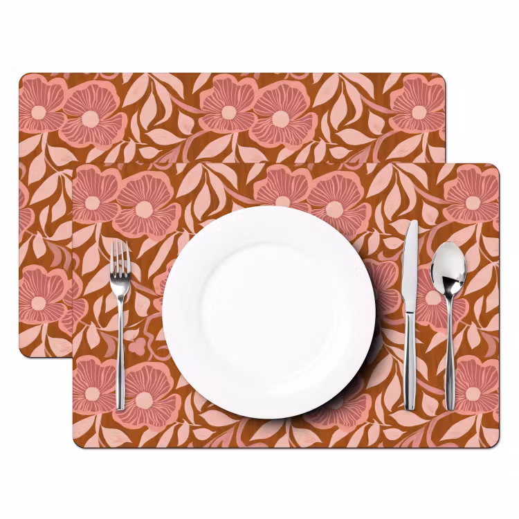 Sfeer - Bloemen - Roze Placemat vinyl groot 368 -zzsfeer2_Kitchenyeah-website