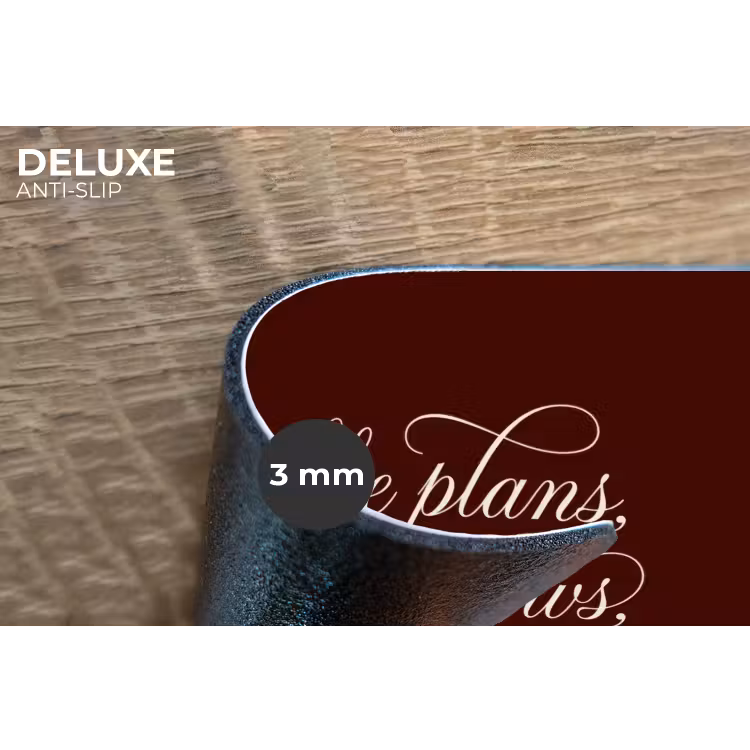She plans she glows she achieves - Rood - Cursief Placemat vinyl groot -closeup