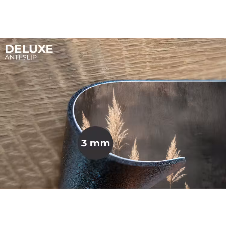 Siergras - Pluimen - Verlichting - Zwart Placemat vinyl groot -closeup