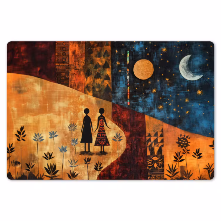 Silhouetten - Abstract - Zon - Maan Placemat vinyl groot -zzsfeer1_Kitchenyeah-website