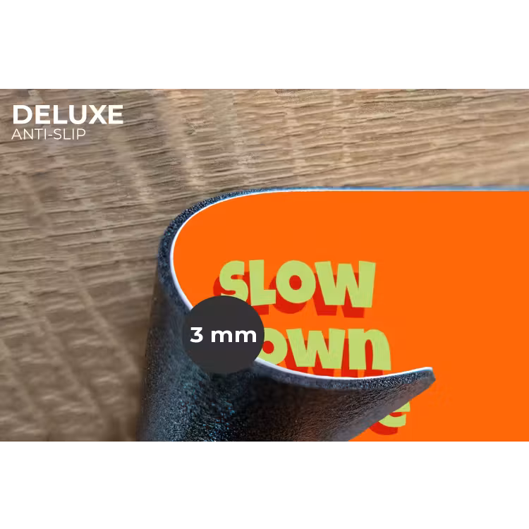 Slow down you're doing fine - Oranje - Simple Placemat vinyl groot -closeup