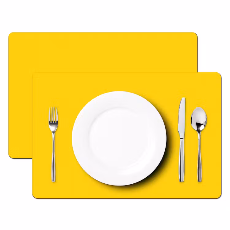Smile - Roze - Geel Placemat vinyl groot -zzsfeer2_Kitchenyeah-website