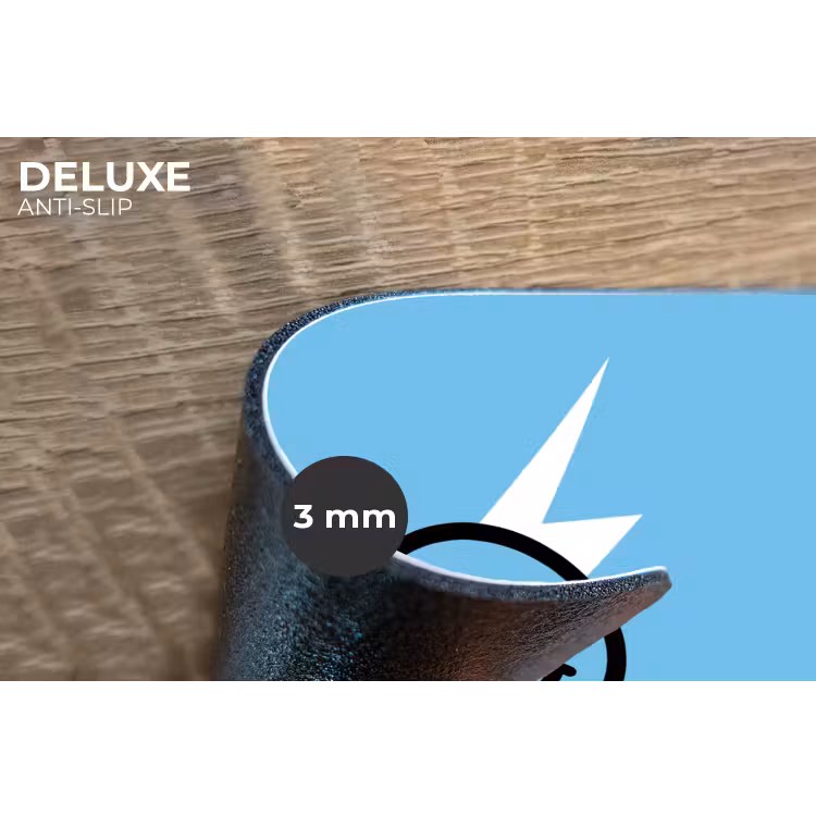 Smiley - Blauw - Bliksem Placemat vinyl groot -closeup