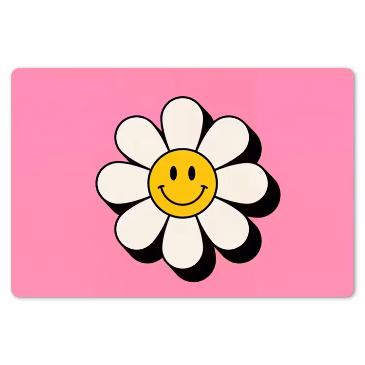 Smiley - Bloem - Roze Placemat vinyl groot -zzsfeer1_Kitchenyeah-website