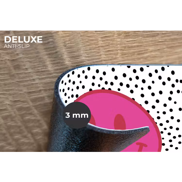Smiley - Roze - Stippen Placemat vinyl groot -closeup