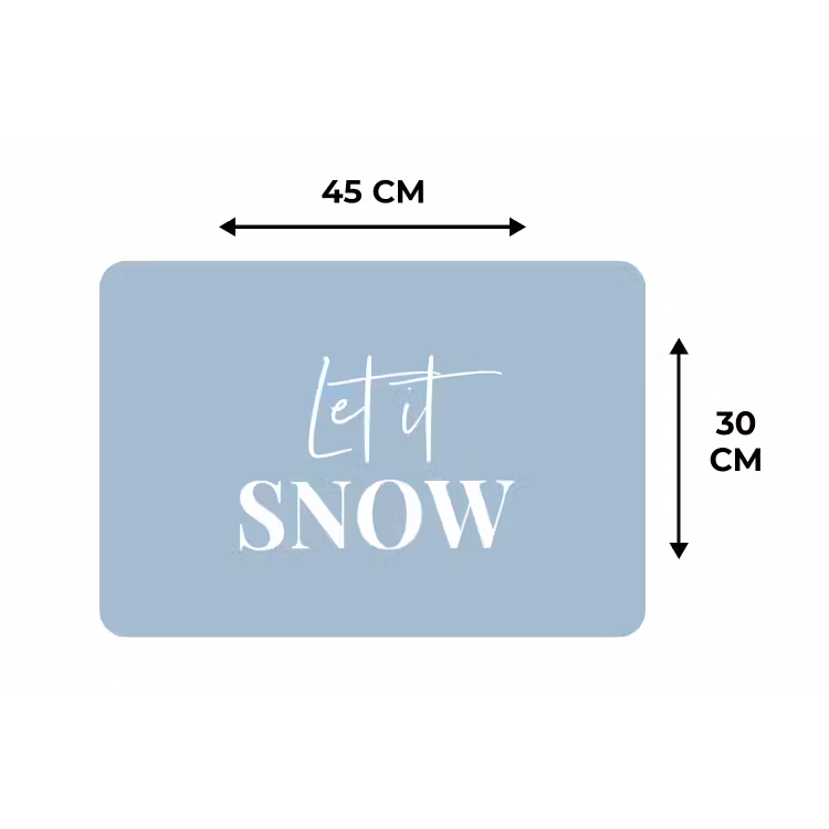 Sneeuw - Winter - Blauw - Let it snow Placemat vinyl groot -specs