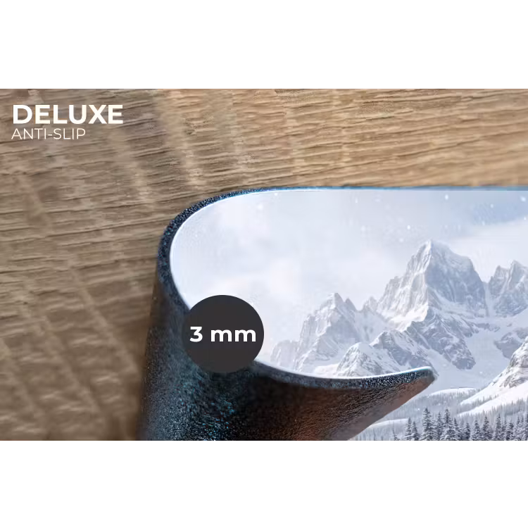 Sneeuwlandschap - Bergen - Rivier - Winter Placemat vinyl groot -closeup