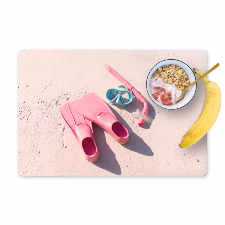 Snorkelset - Strand - Zomer - Roze Placemat vinyl groot -zzzproduct_Kitchenyeah-website