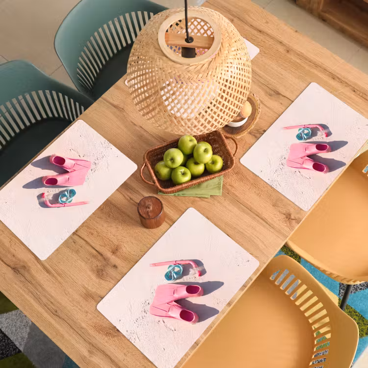 Snorkelset - Strand - Zomer - Roze Placemat vinyl groot -zzsfeer5_Kitchenyeah-website