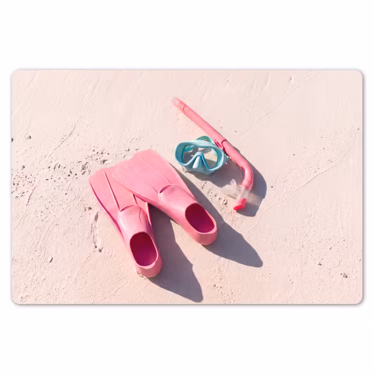 Snorkelset - Strand - Zomer - Roze Placemat vinyl groot -zzsfeer1_Kitchenyeah-website