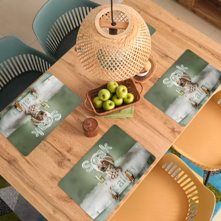 Soak it all in - Hond - Bad Placemat vinyl groot -zzsfeer5_Kitchenyeah-website