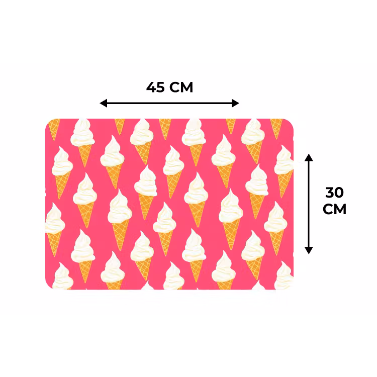 Softijs - Horentje - Roze Placemat vinyl groot 368 -specs