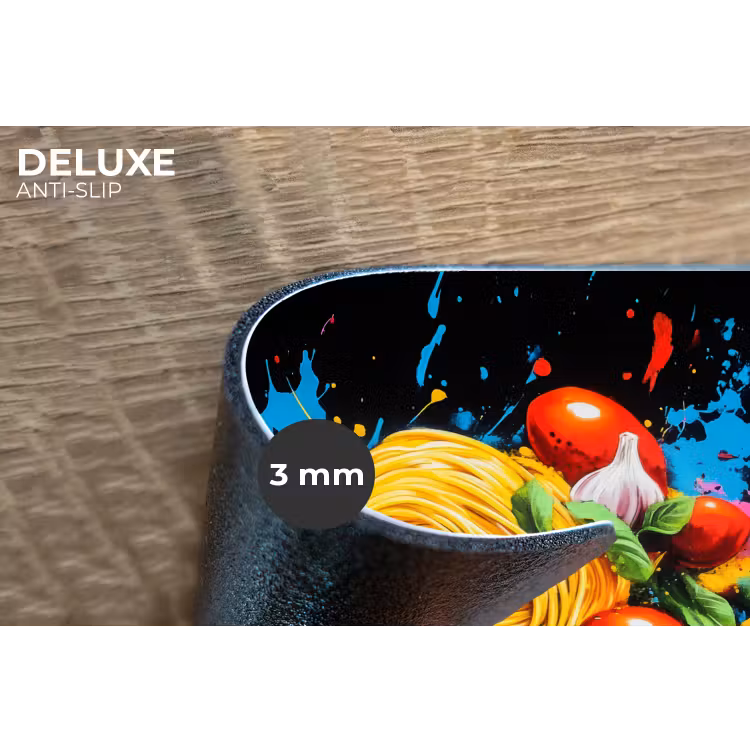 Spaghetti - Graffiti - Verf - Kleurrijk - Eten - Modern Placemat vinyl groot -closeup