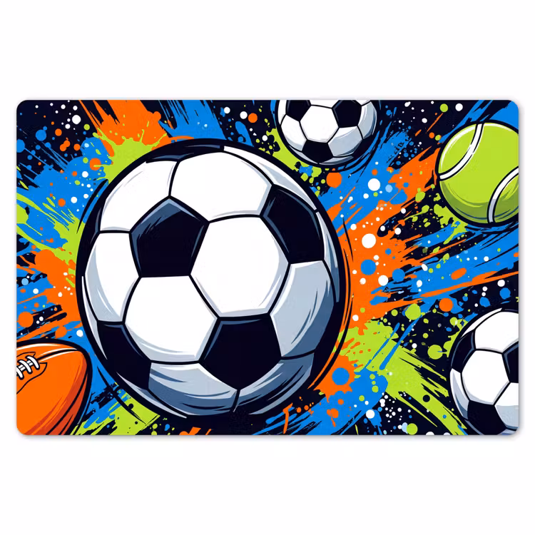 Sport - Ballen - Kleurrijk Placemat vinyl groot -zzsfeer1_Kitchenyeah-website