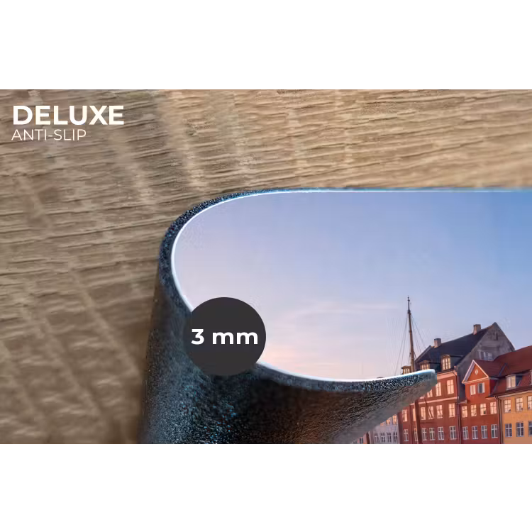 Stad - Gracht - Zonsondergang - Klassiek - Kleurrijk Placemat vinyl groot -closeup