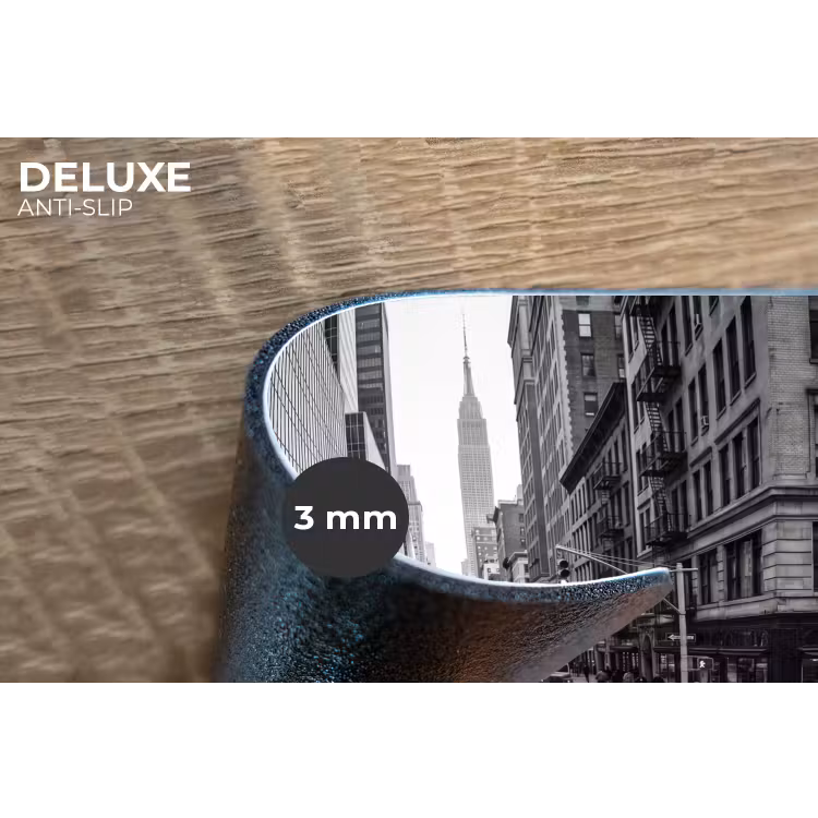 Stad - Straat - Gebouwen - Verkeer - Zwart-wit Placemat vinyl groot -closeup
