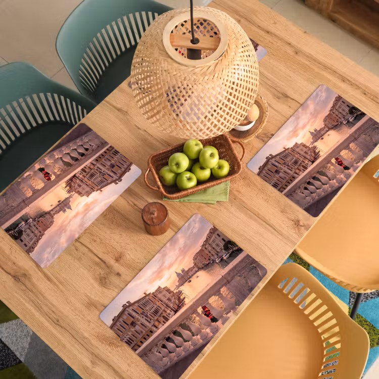 Stad - Venetië - Kanaal - Zonsopgang - Architectuur - Goud Placemat vinyl groot -zzsfeer5_Kitchenyeah-website