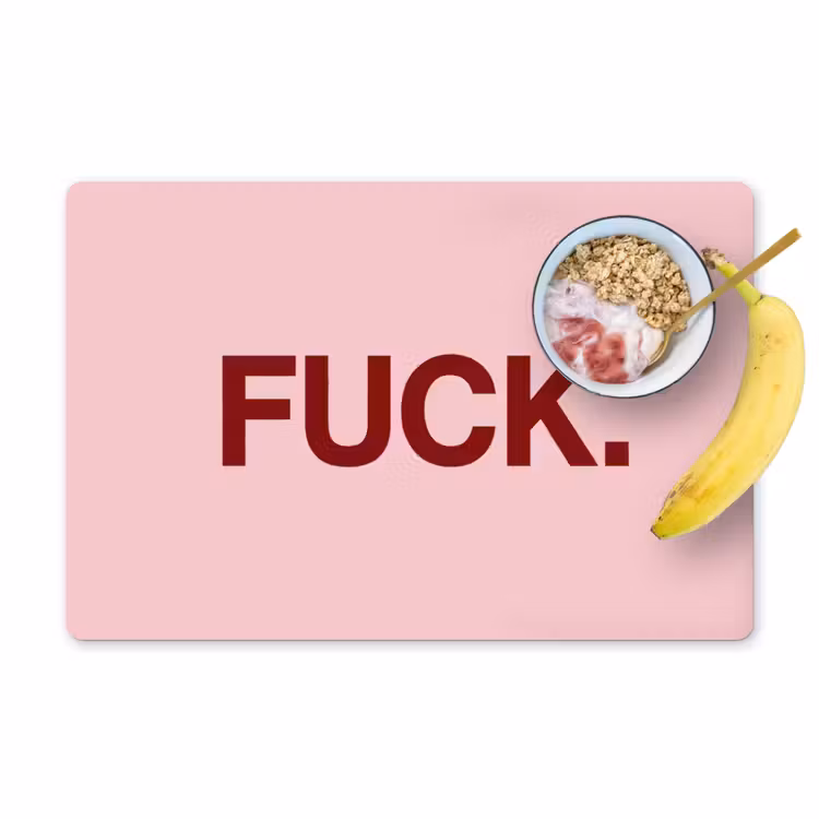 Statement - Krachtig - Roze Placemat vinyl groot -zzzproduct_Kitchenyeah-website