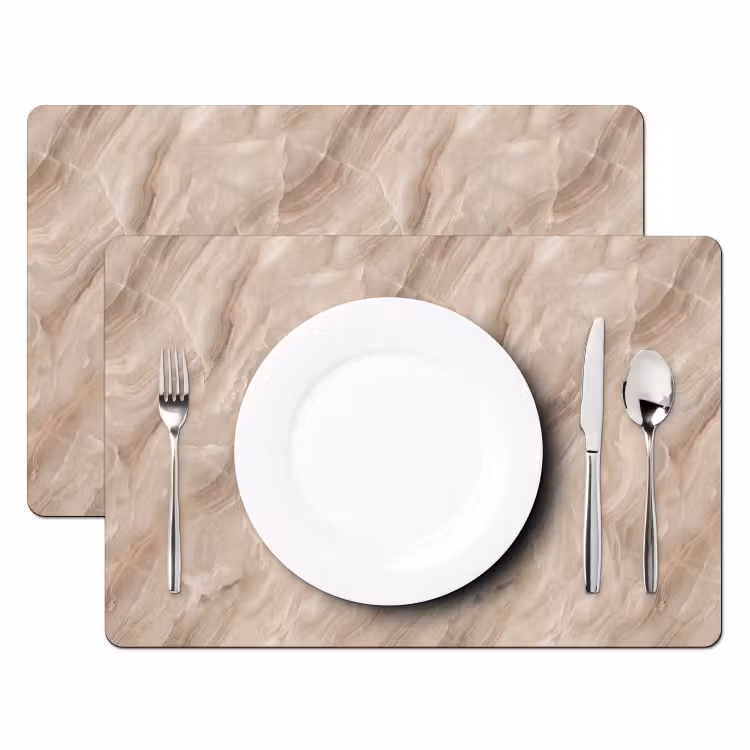 Steen - Golvend - Abstract - Beige Placemat vinyl groot -zzsfeer2_Kitchenyeah-website