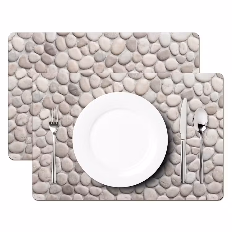 Steen - Kiezel - Natuur - Minimalistisch - Beige Placemat vinyl groot -zzsfeer2_Kitchenyeah-website