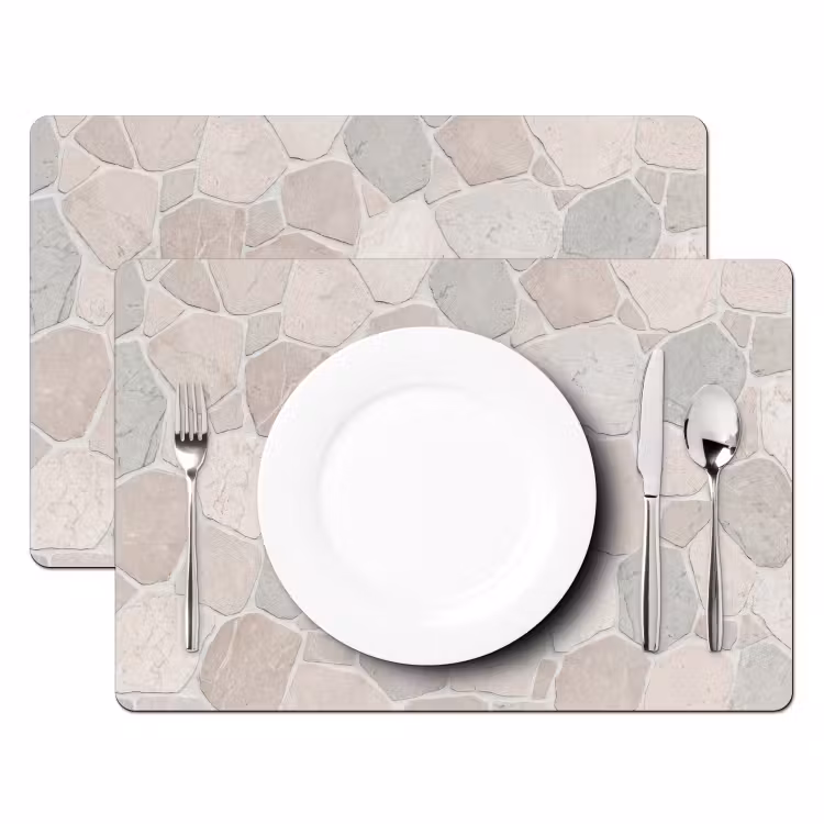Steen - Patroon - Textuur - Beige Placemat vinyl groot -zzsfeer2_Kitchenyeah-website