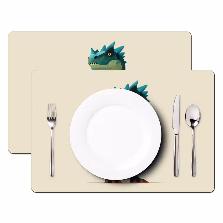 Stekels - Dino - Blauw - Gespierd Placemat vinyl groot -zzsfeer2_Kitchenyeah-website