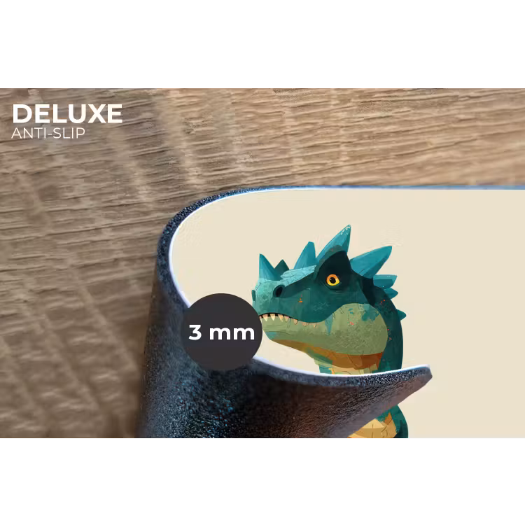 Stekels - Dino - Blauw - Gespierd Placemat vinyl groot -closeup