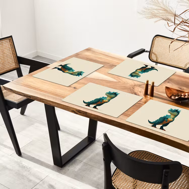 Stekels - Dino - Blauw - Gespierd Placemat vinyl groot -zzsfeer4_Kitchenyeah-website
