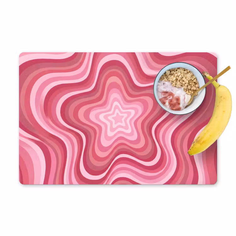 Ster - Golvend - Abstract - Roze Placemat vinyl groot -zzzproduct_Kitchenyeah-website