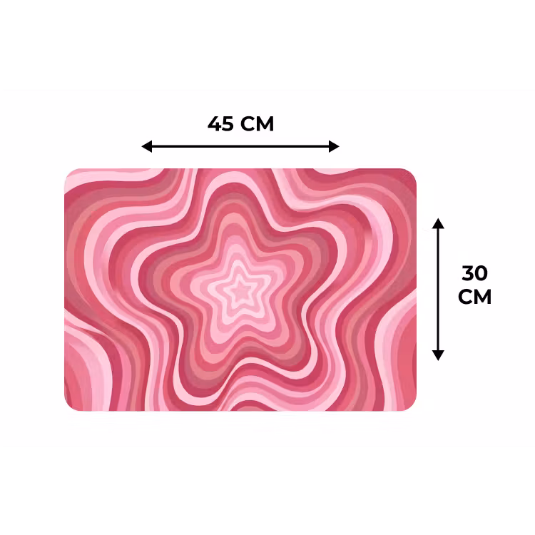 Ster - Golvend - Abstract - Roze Placemat vinyl groot -specs