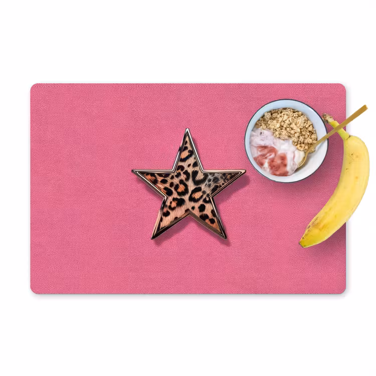 Ster - Luipaard - Print - Roze Placemat vinyl groot -zzzproduct_Kitchenyeah-website