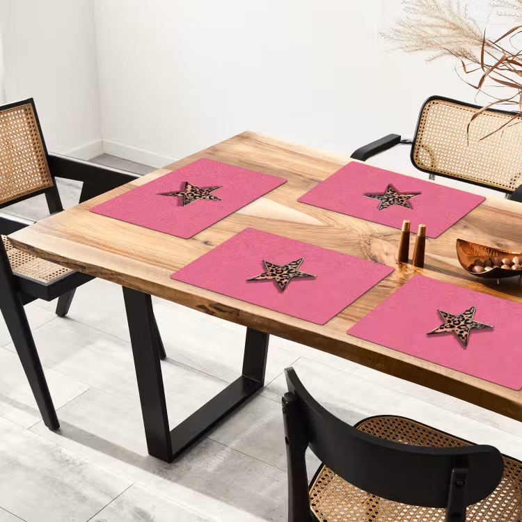 Ster - Luipaard - Print - Roze Placemat vinyl groot -zzsfeer4_Kitchenyeah-website