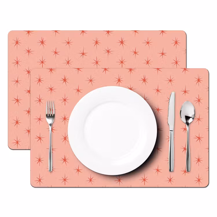 Sterretjes - Patroon - Oranje Placemat vinyl groot 368 -zzsfeer2_Kitchenyeah-website