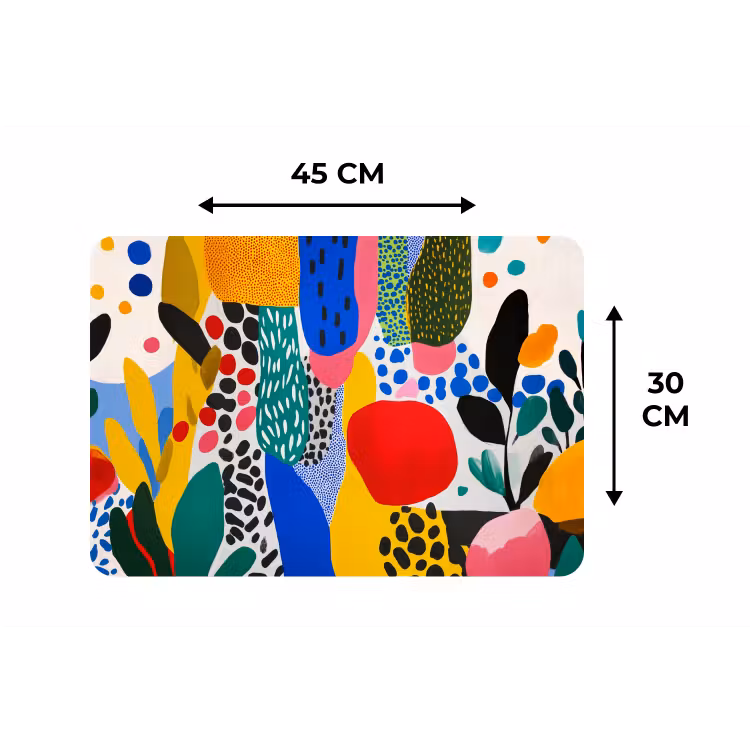 Stippen - Vormen - Modern - Kleuren Placemat vinyl groot -specs
