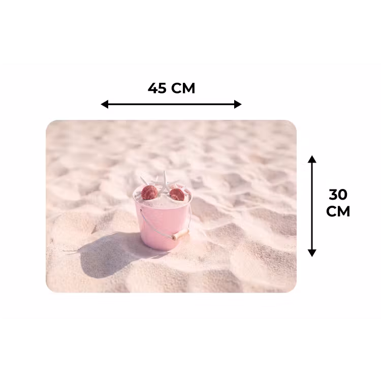 Strand - Schelpen - Zomer - Roze - Decoratie Placemat vinyl groot -specs