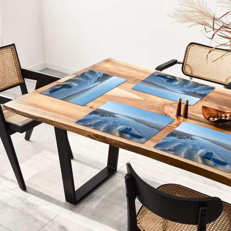 Strand - Schild - Water - Blauw Placemat vinyl groot -zzsfeer4_Kitchenyeah-website