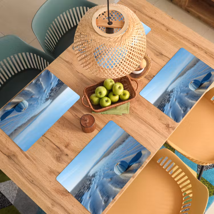 Strand - Schild - Water - Blauw Placemat vinyl groot -zzsfeer5_Kitchenyeah-website