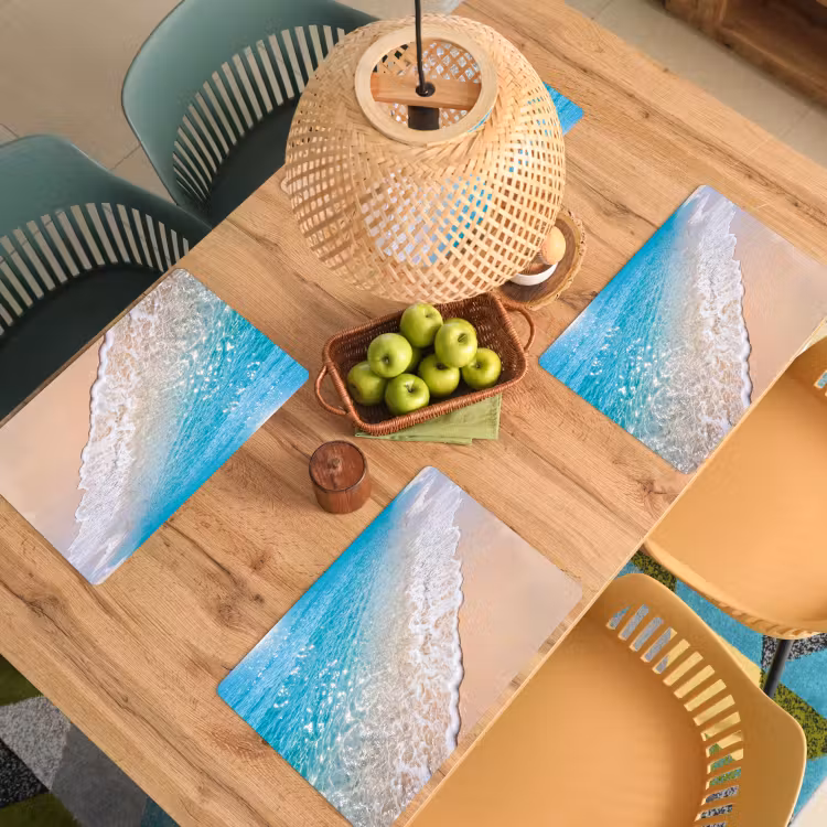 Strand - Water - Natuur - Blauw - Beige Placemat vinyl groot -zzsfeer5_Kitchenyeah-website