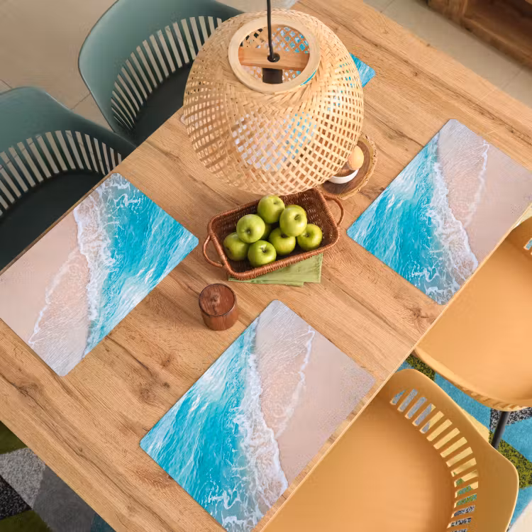 Strand - Zee - Golf - Natuur - Blauw Placemat vinyl groot -zzsfeer5_Kitchenyeah-website