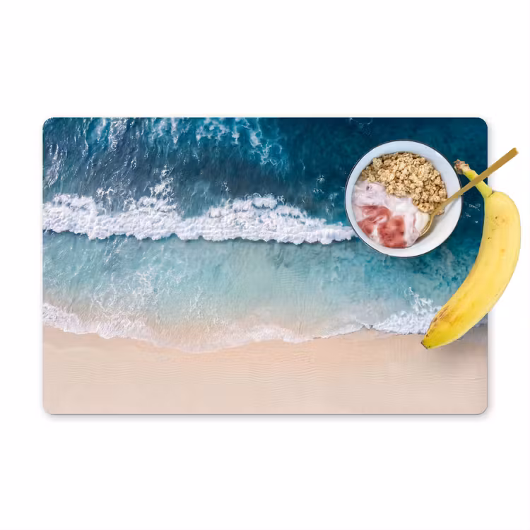 Strand - Zee - Golven - Natuur - Blauw Placemat vinyl groot -zzzproduct_Kitchenyeah-website