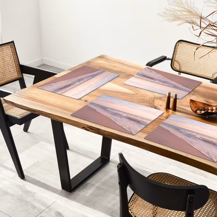 Strand - Zee - Golven - Natuur - Zonsondergang Placemat vinyl groot -zzsfeer4_Kitchenyeah-website