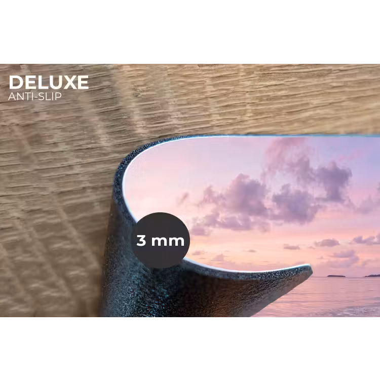 Strand - Zonsondergang - Natuur - Minimalistisch - Roze Placemat vinyl groot -closeup